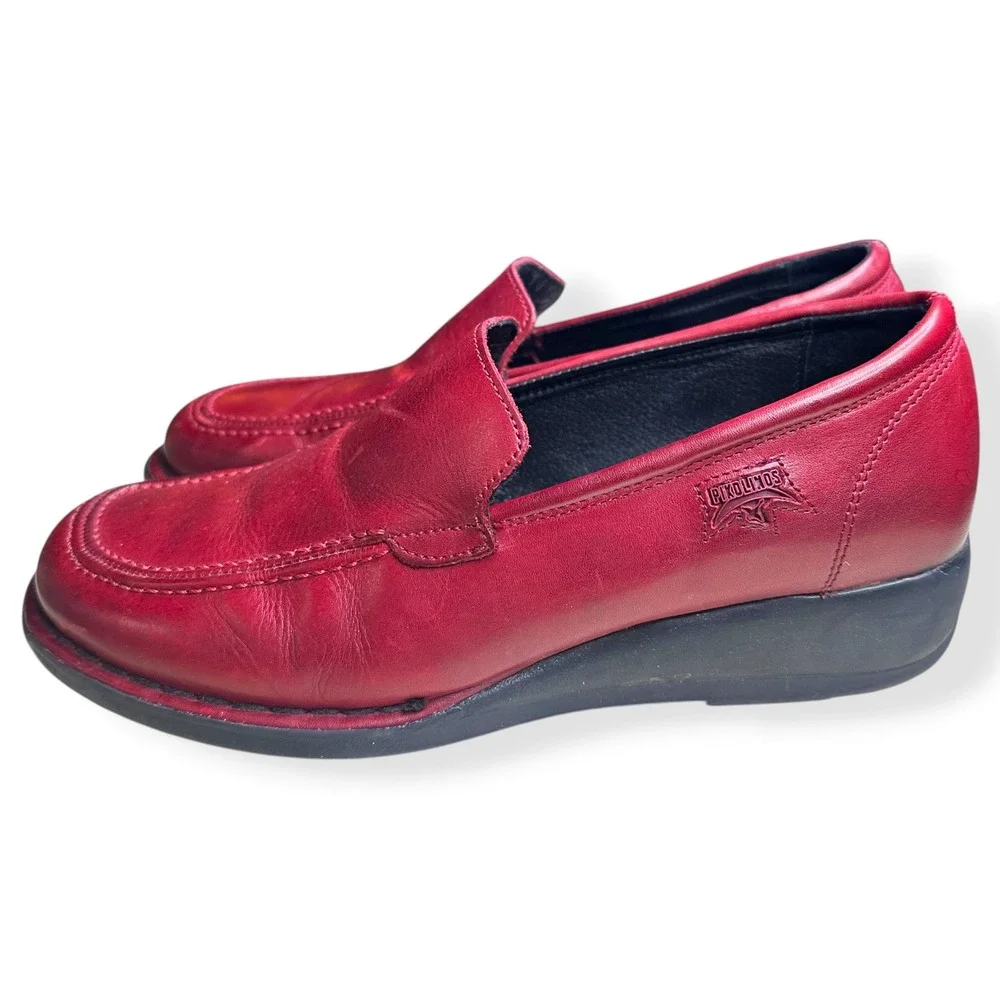 Pikolinos Jerez Loafers Leather Red‎ Comfort Casual Travel Womens EU 38 US 7.5